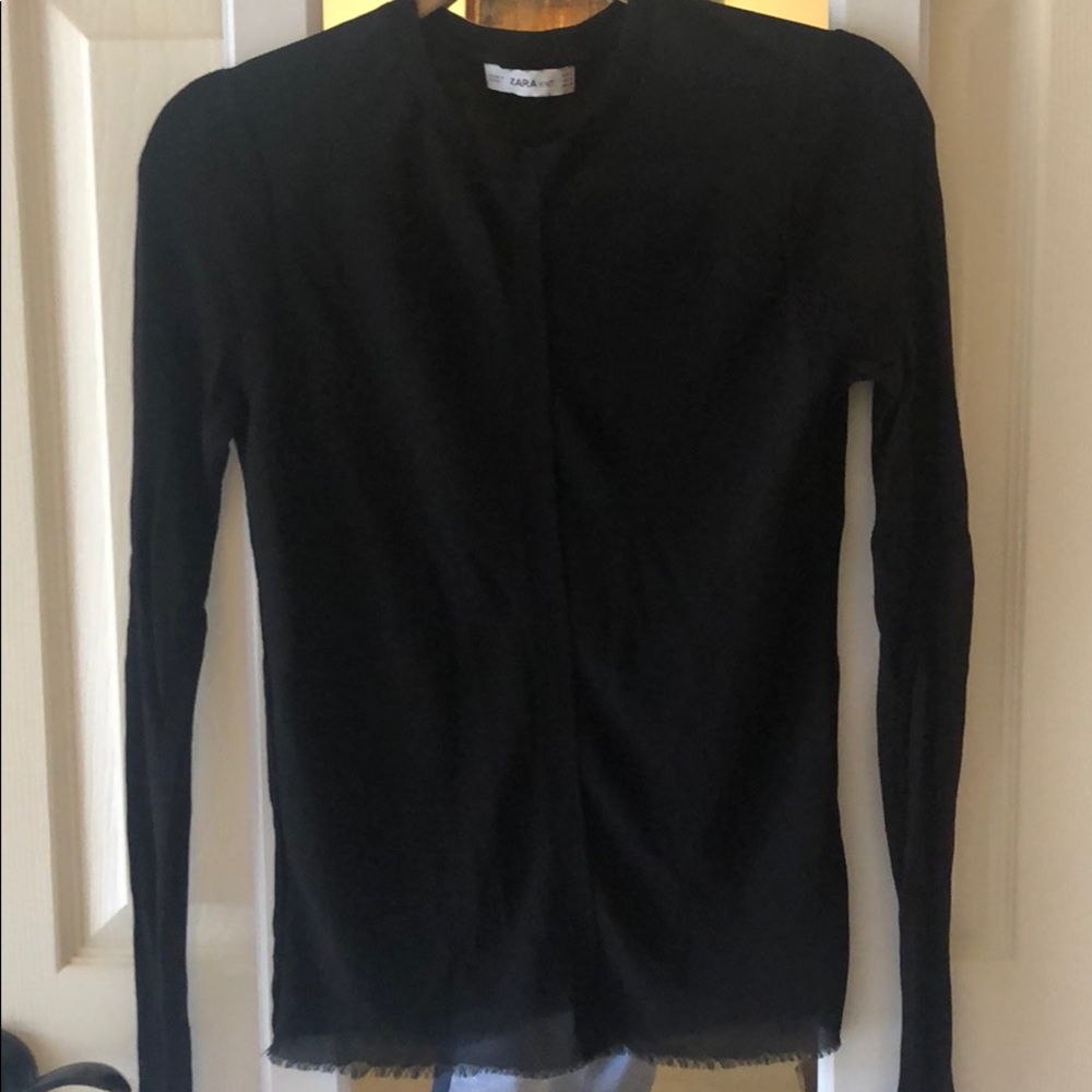 Black Zara Knit Long Sleeve Shirt